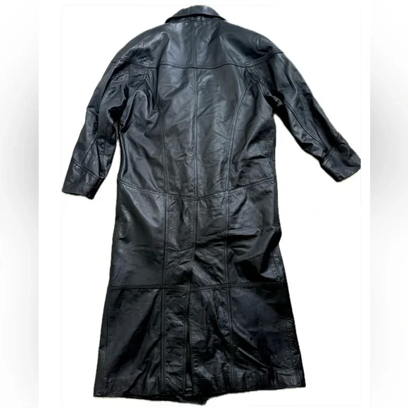 Wilsons Genuine Leather Black Thinsulate Full-Length Classic Trench Style Coat - Picture 8 of 17